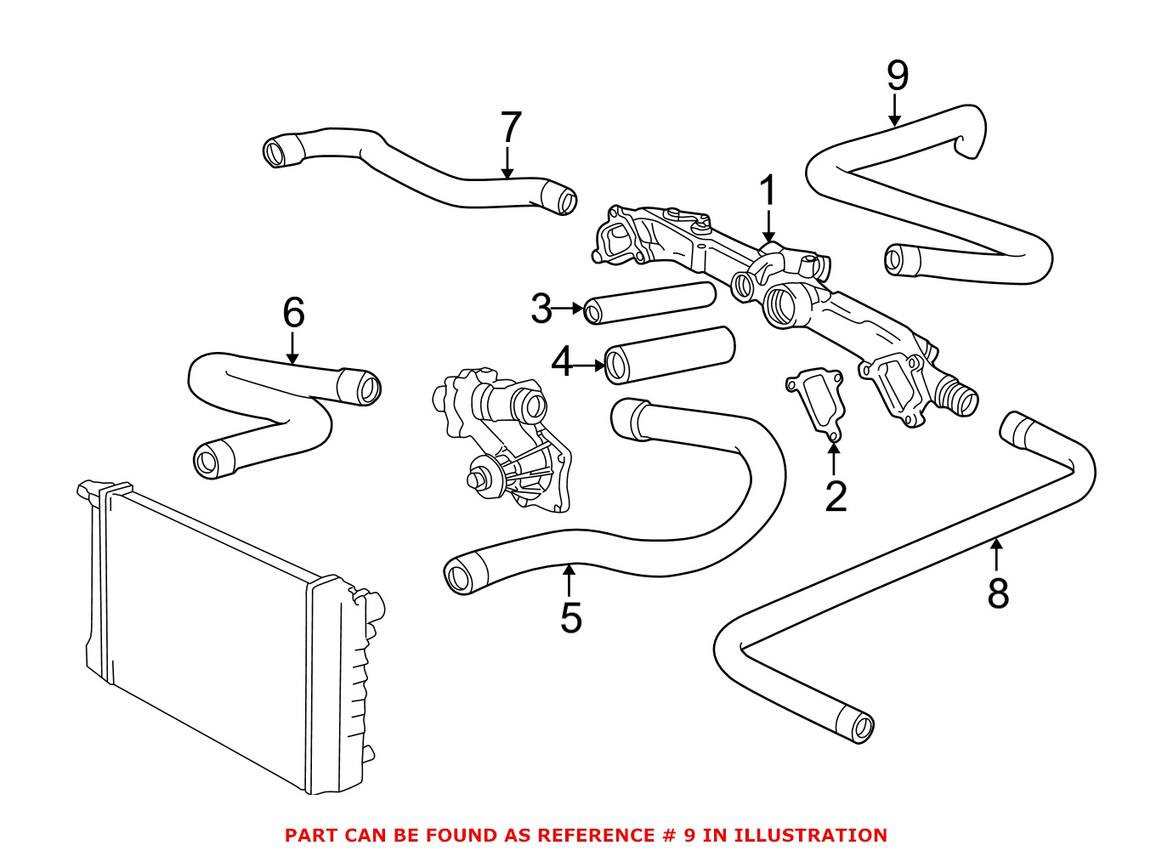 BMW Heater Hose - Outlet 64218391013